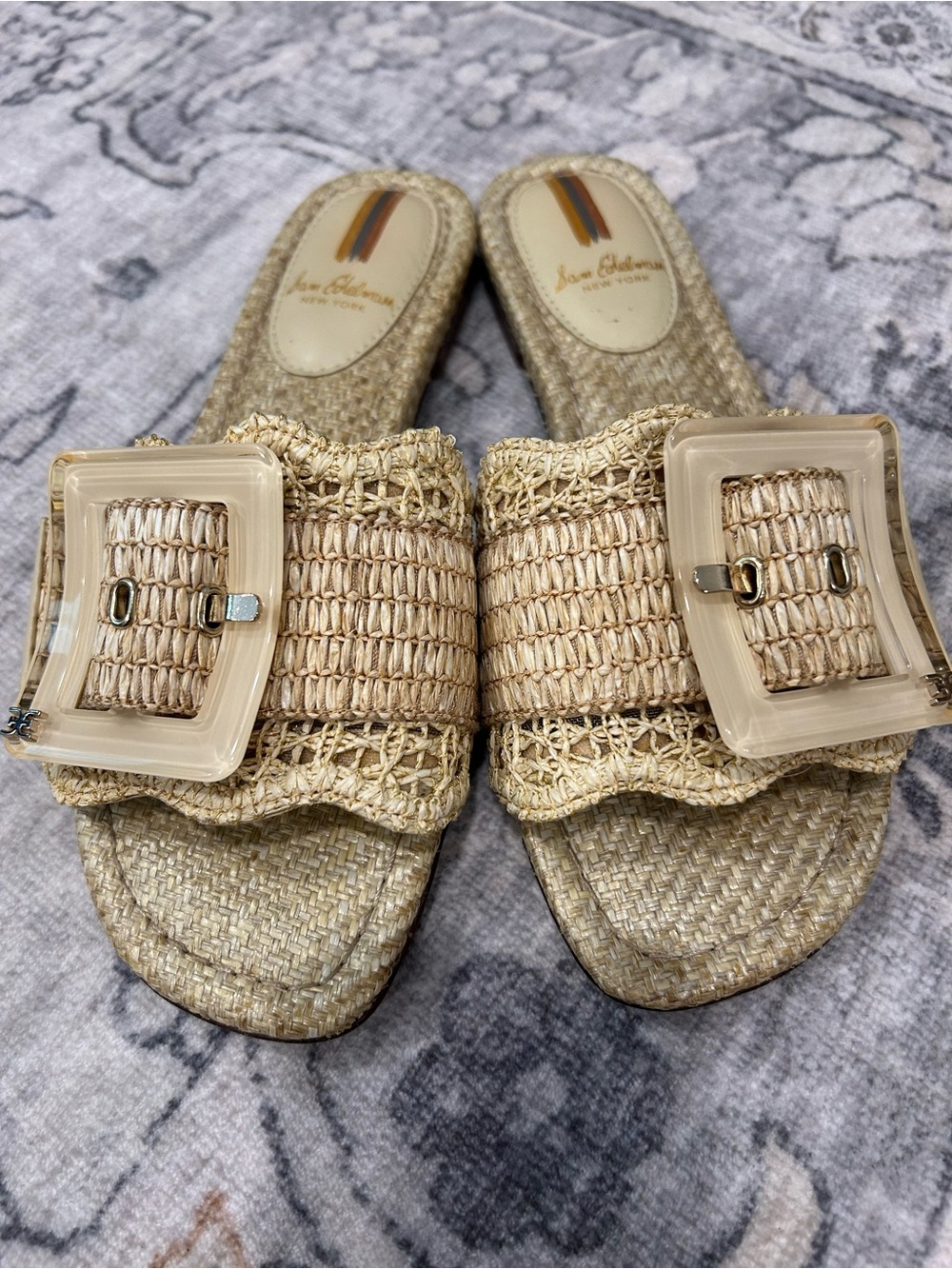 Sam Edelman Bambi Natural Raffia Slides - Picture 5 of 9